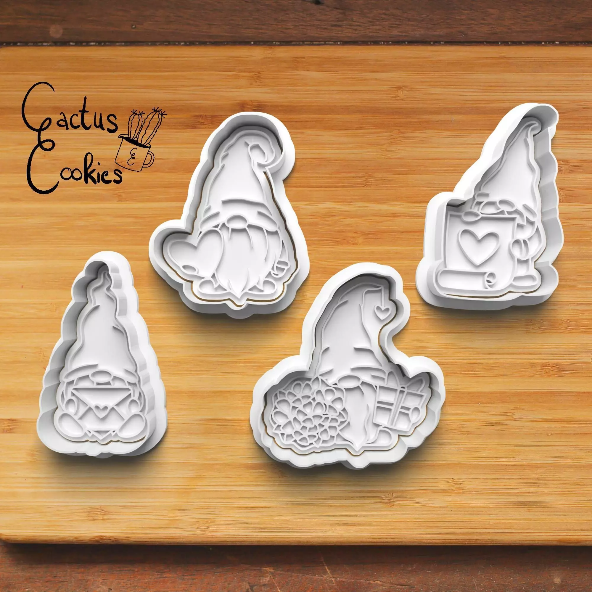 Valentine Gnomes Cookie Cutter Stl File for 3d Printer 0272 3D print model_0