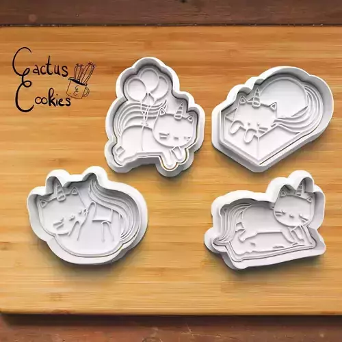 Unicorn Cat Cookie Cutter Stl File for 3d Printer 0249 3D print model Unicorn Cat Cookie Cutter Stl File for 3d Printer 0249 3D print model