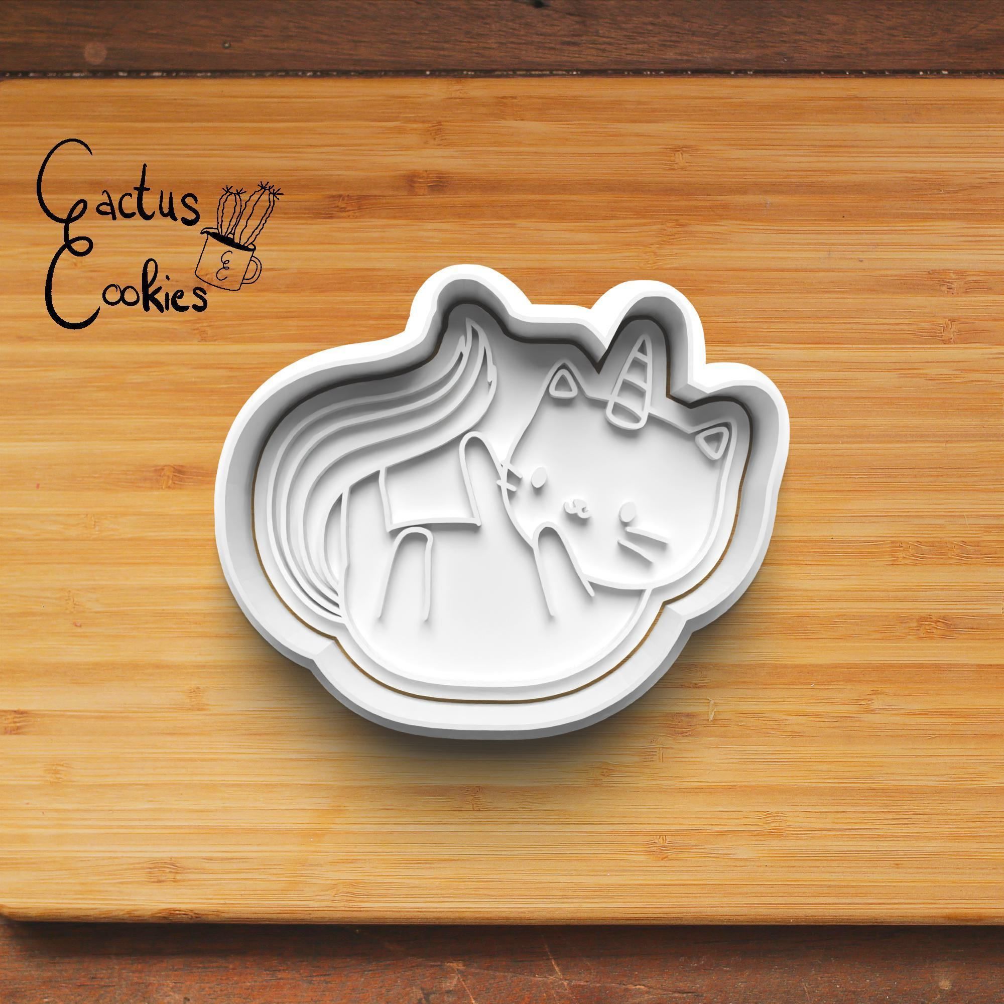 Unicorn Cat Cookie Cutter Stl File for 3d Printer 0249 3D print model_2