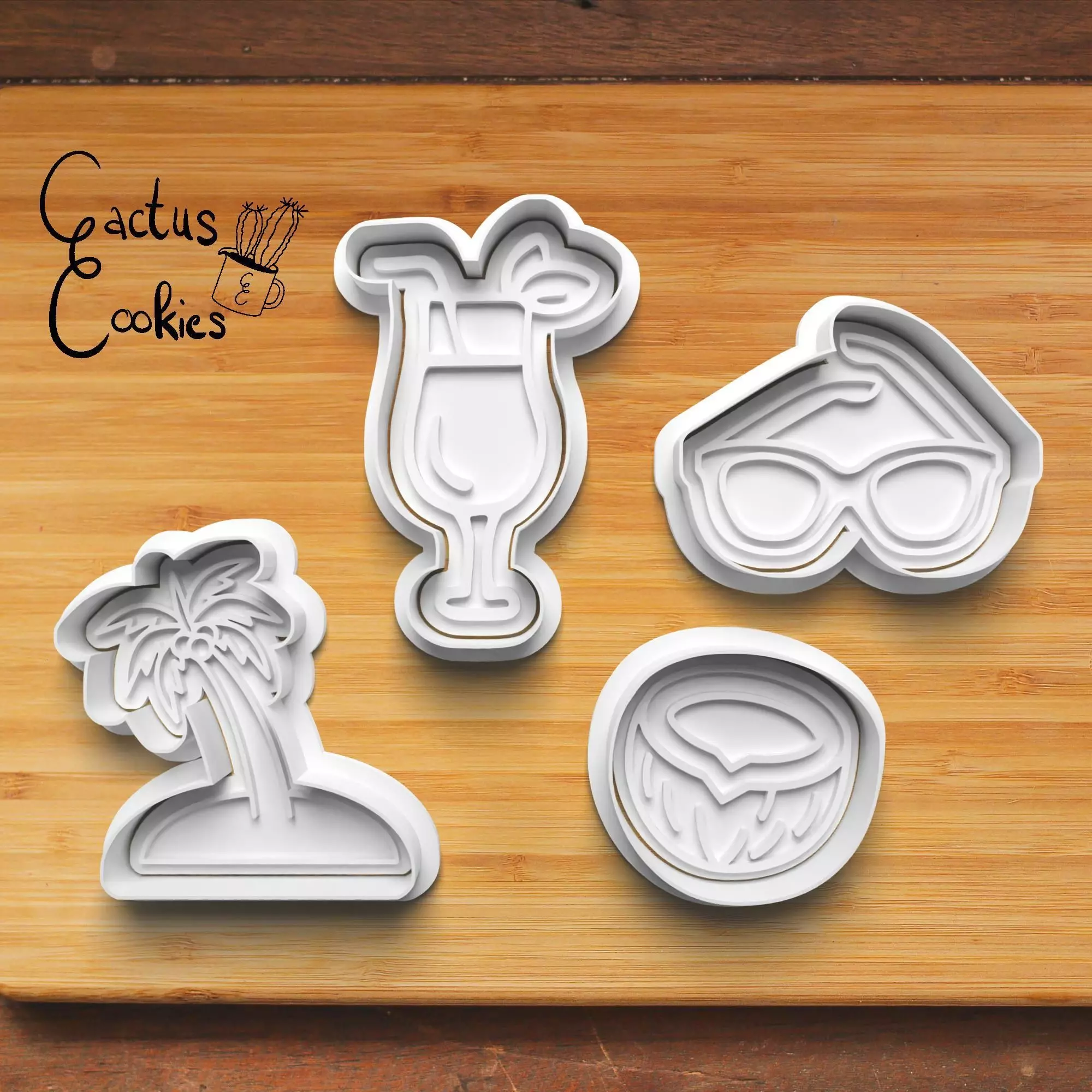 Tropical Holiday Cookie Cutter Stl File for 3d Printer 0299 3D print model_0