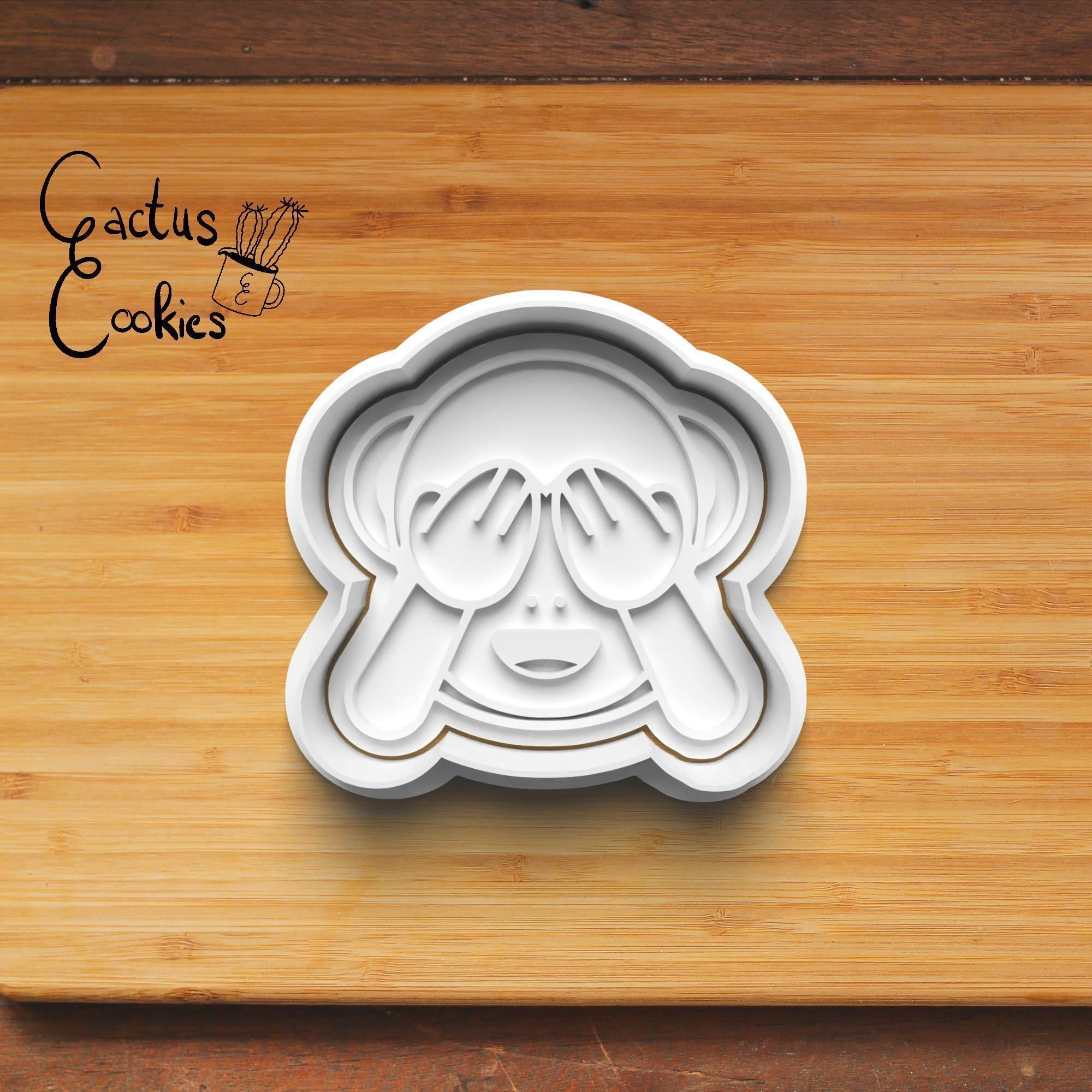 Three Wise Monkeys Cookie Cutter Stl File for 3d Printer 0442 3D print model_2