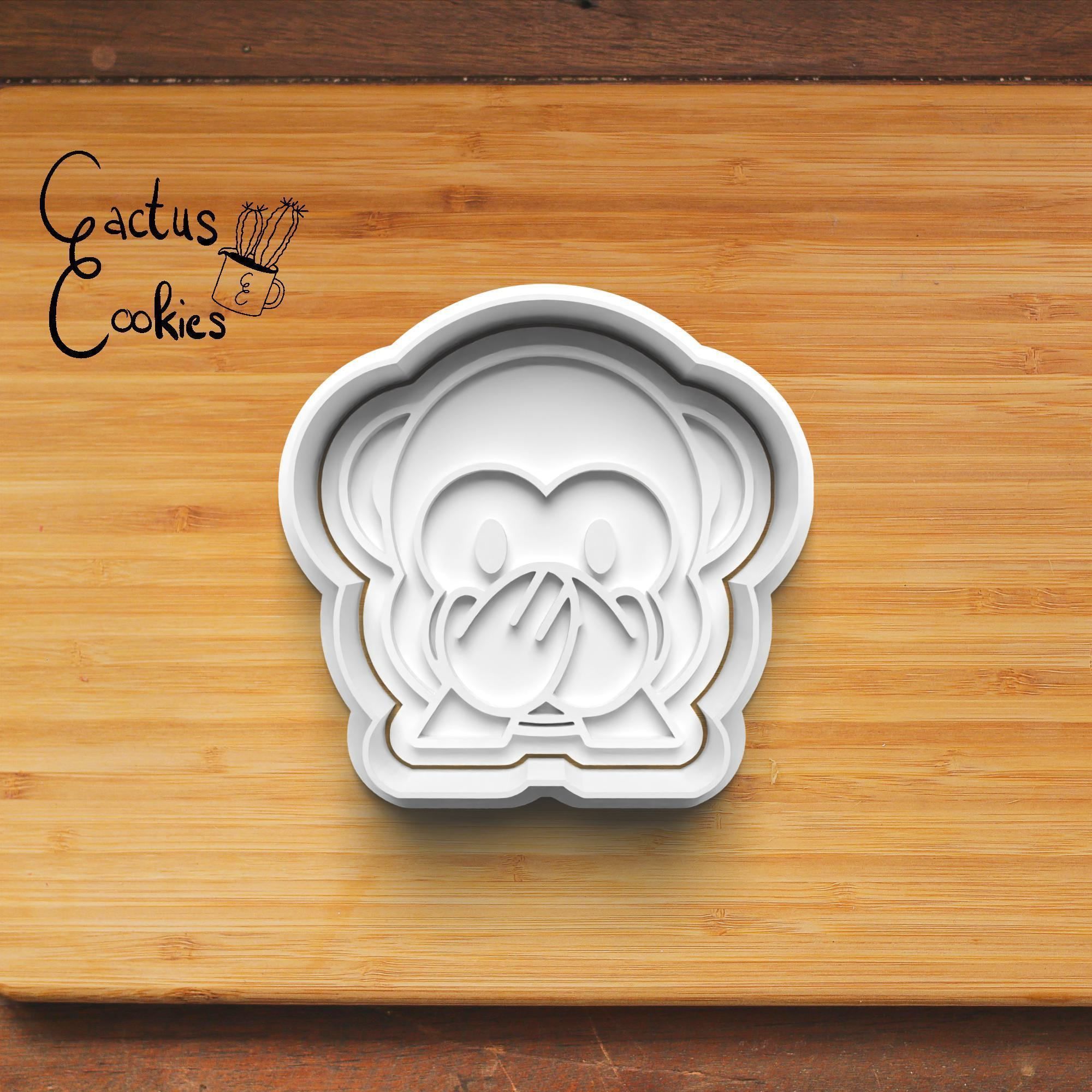 Three Wise Monkeys Cookie Cutter Stl File for 3d Printer 0442 3D print model_4