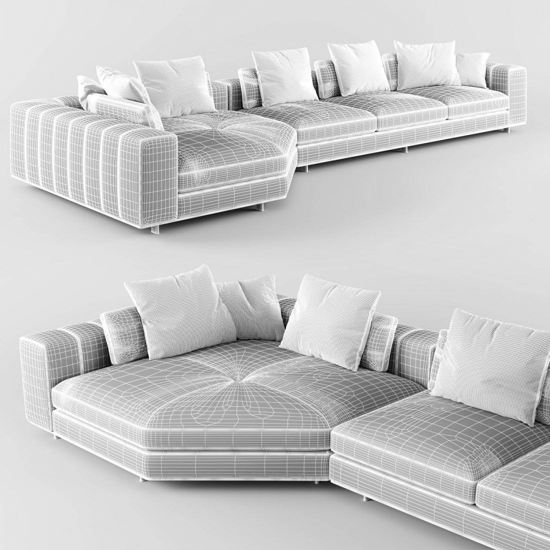 Modern Freeman sofa 02 3D model_6