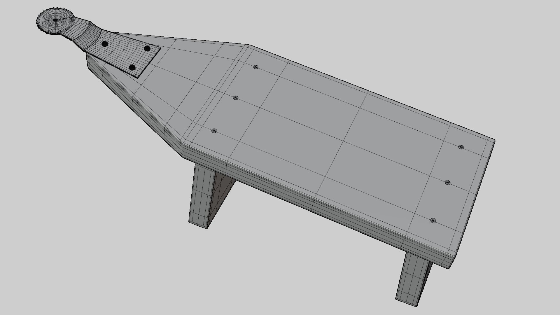 Thai Coconut scraper 3D model_8