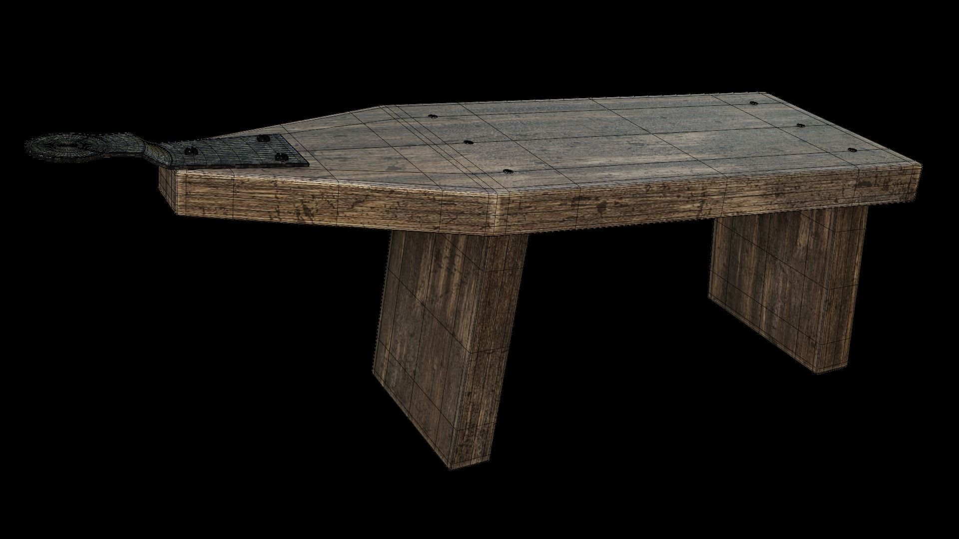 Thai Coconut scraper 3D model_4