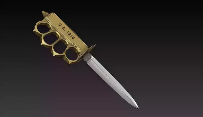 US MK1918 Trench Dagger Size Accurate Model CAD step