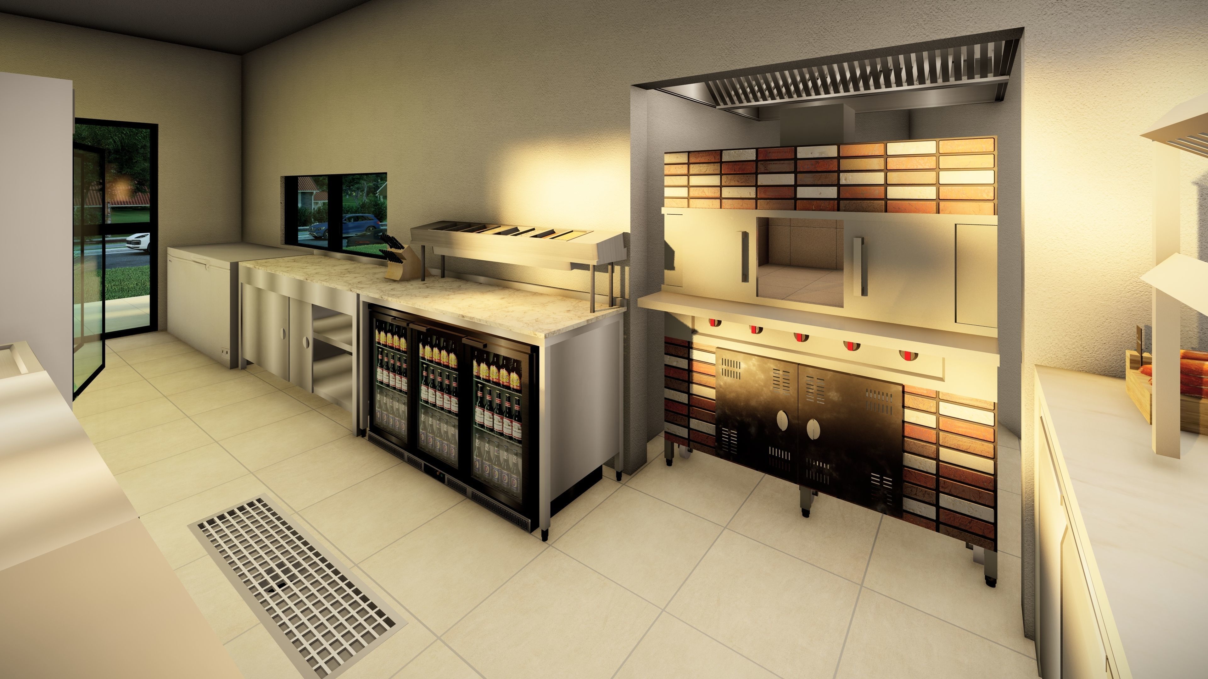 Modern Pizza Bar 3D model_2