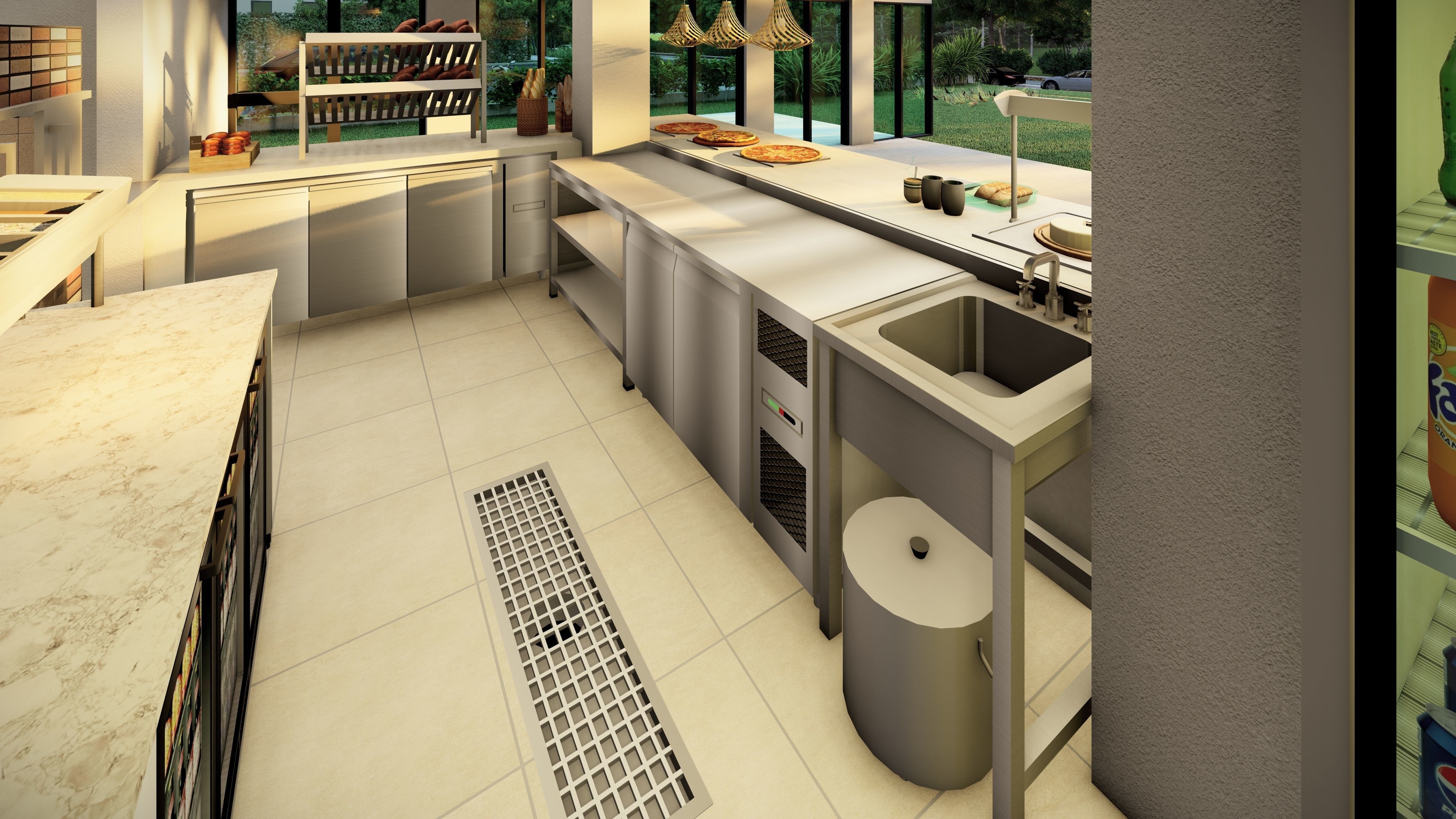 Modern Pizza Bar 3D model_4