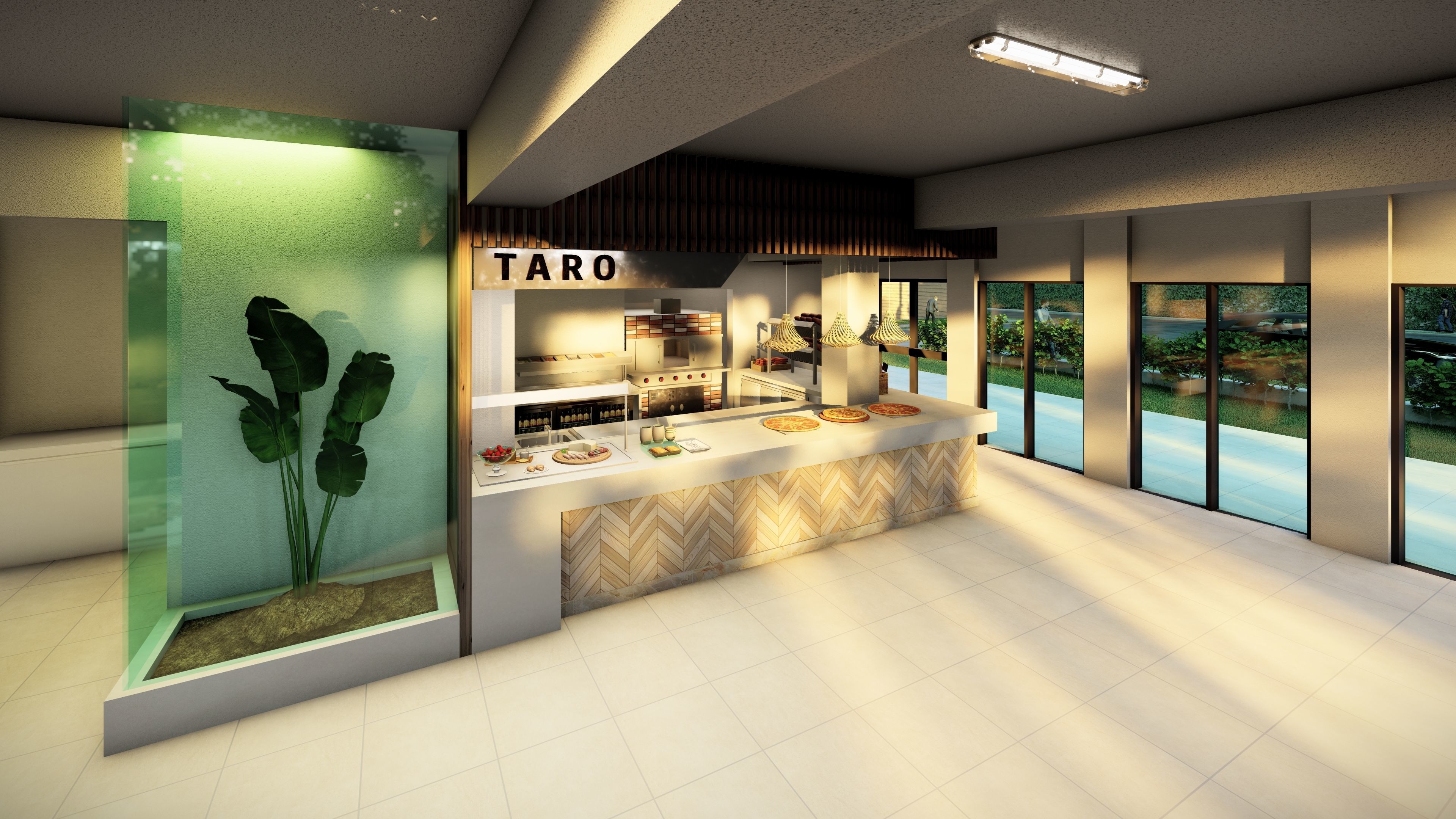 Modern Pizza Bar 3D model_7