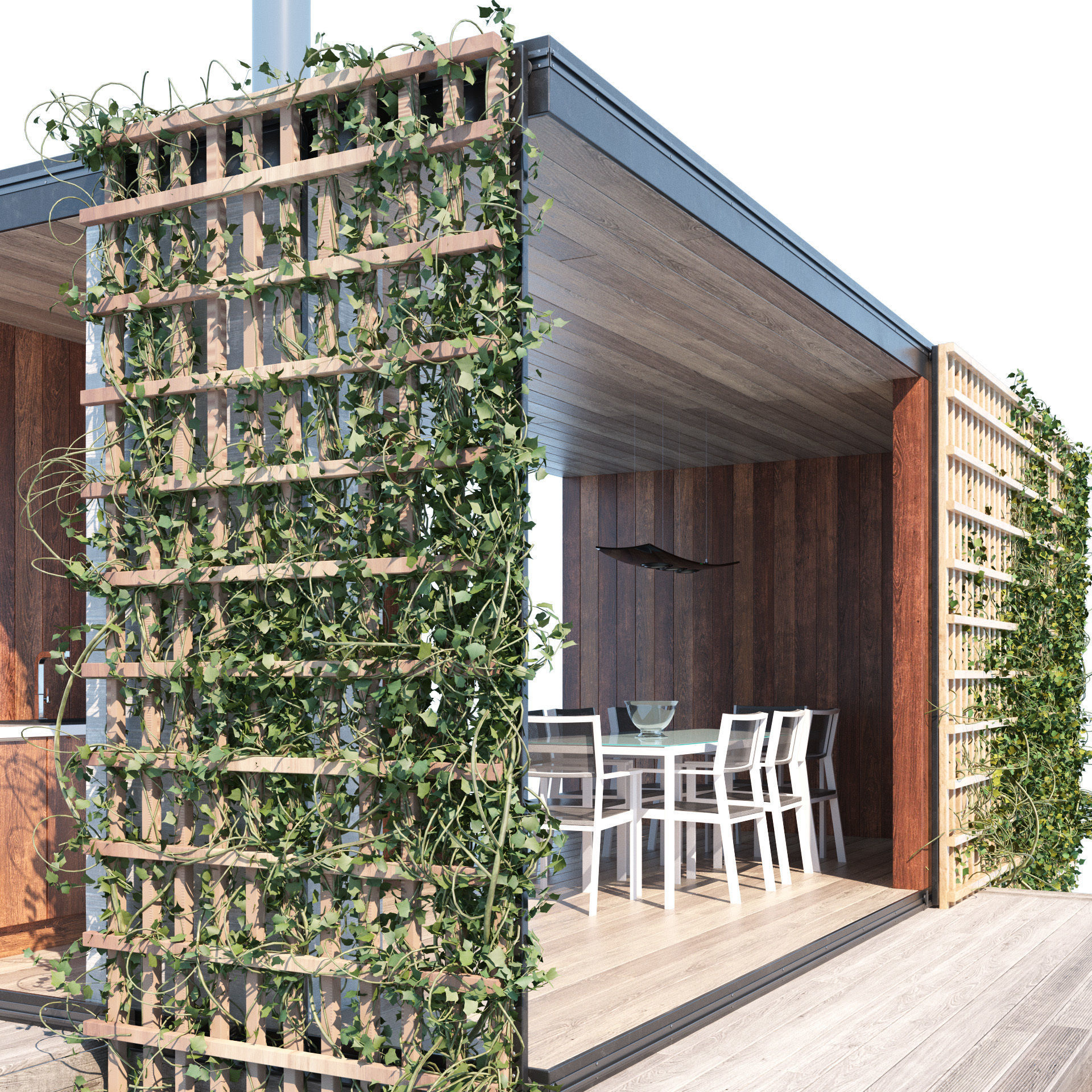 Furnished pergola 3d model Low-poly 3D model_5