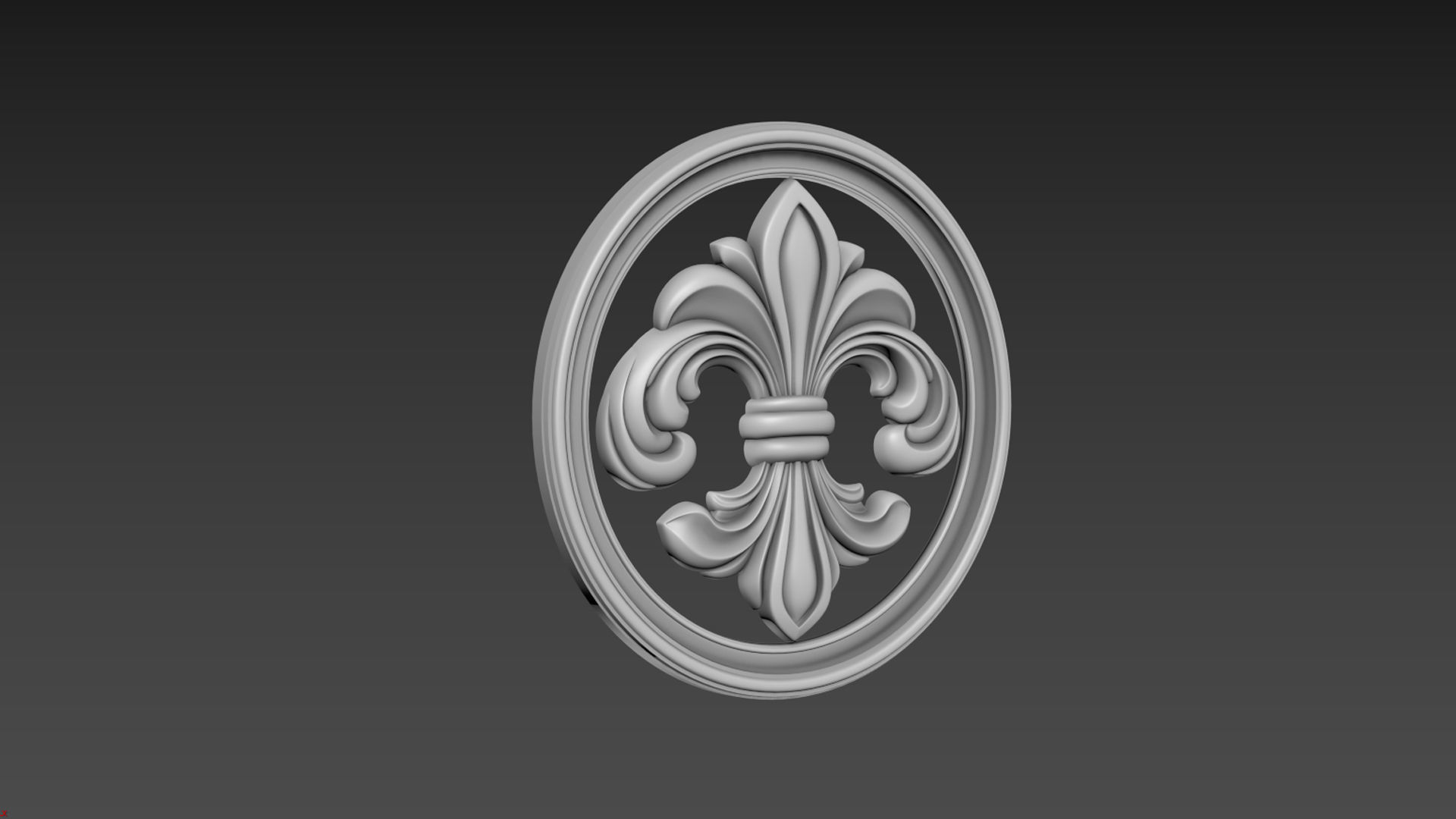 Fleur de Lis Bas-relief 3D model_1