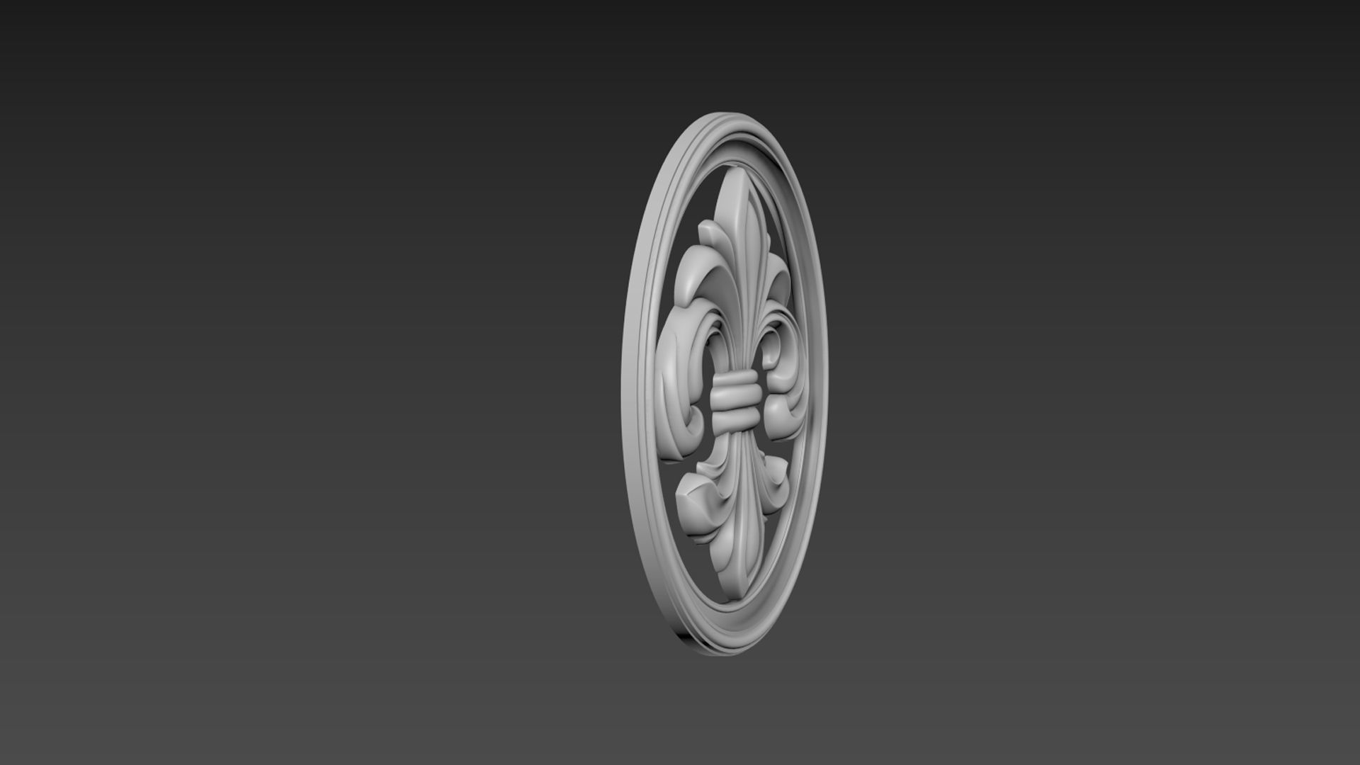 Fleur de Lis Bas-relief 3D model_2