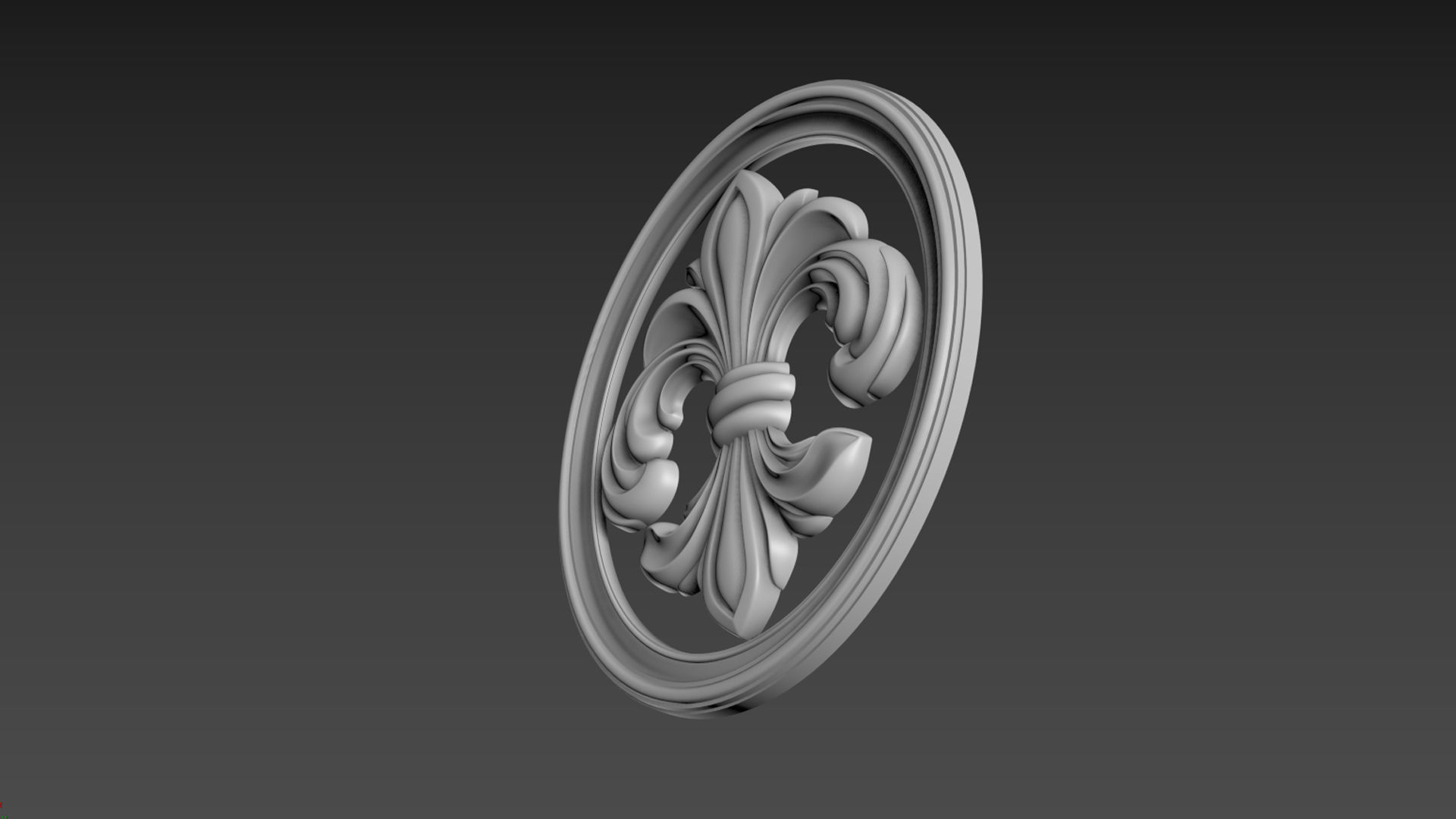 Fleur de Lis Bas-relief 3D model_6