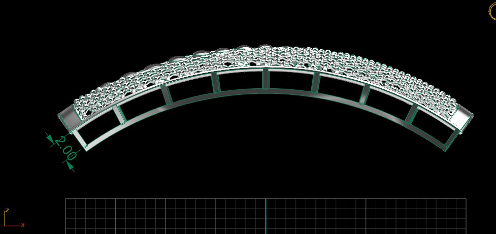 10 Curved Leaf Gold Bangle 3D print model_2