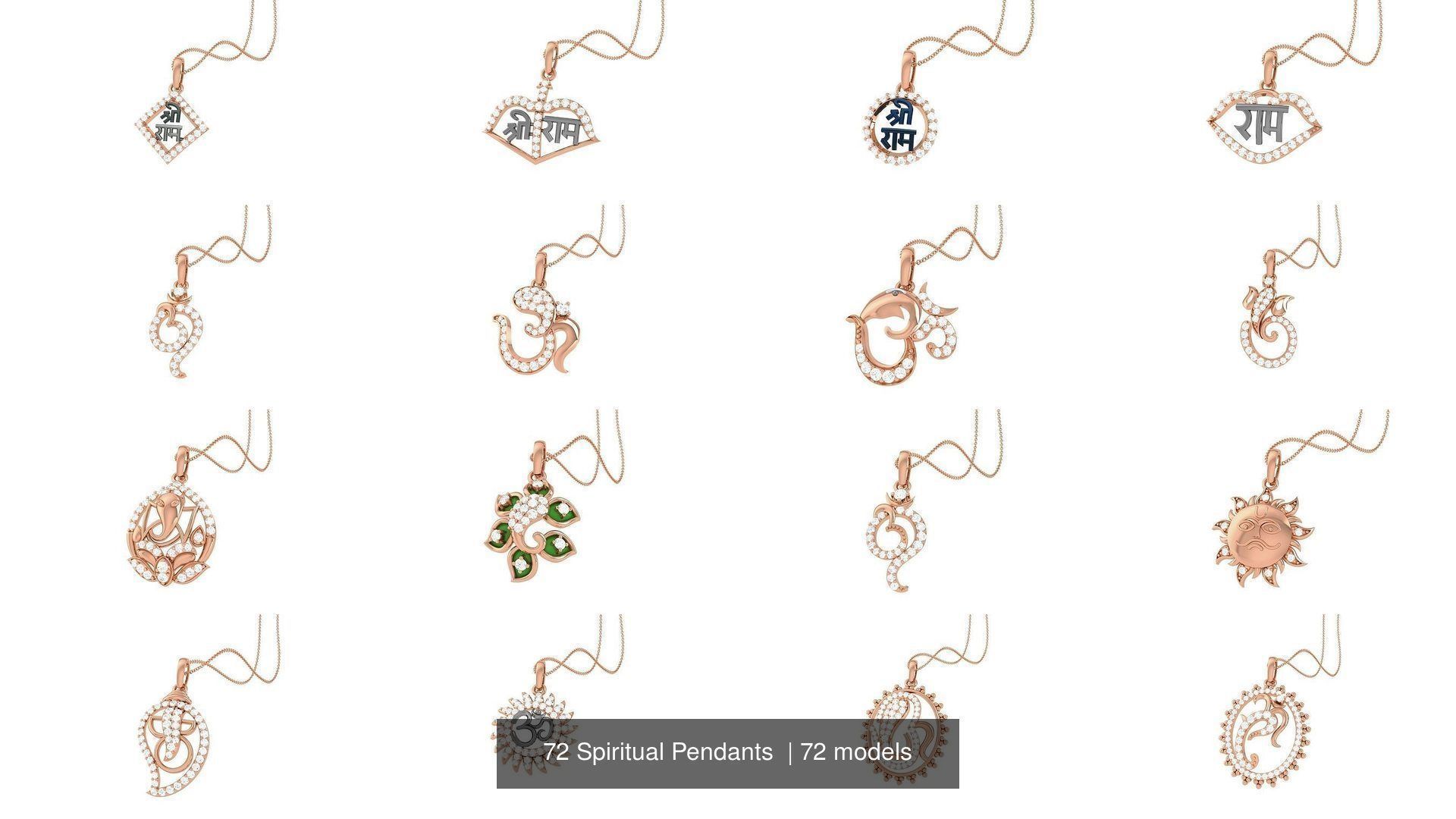 72 Spiritual Pendants  3D Model Collection_4