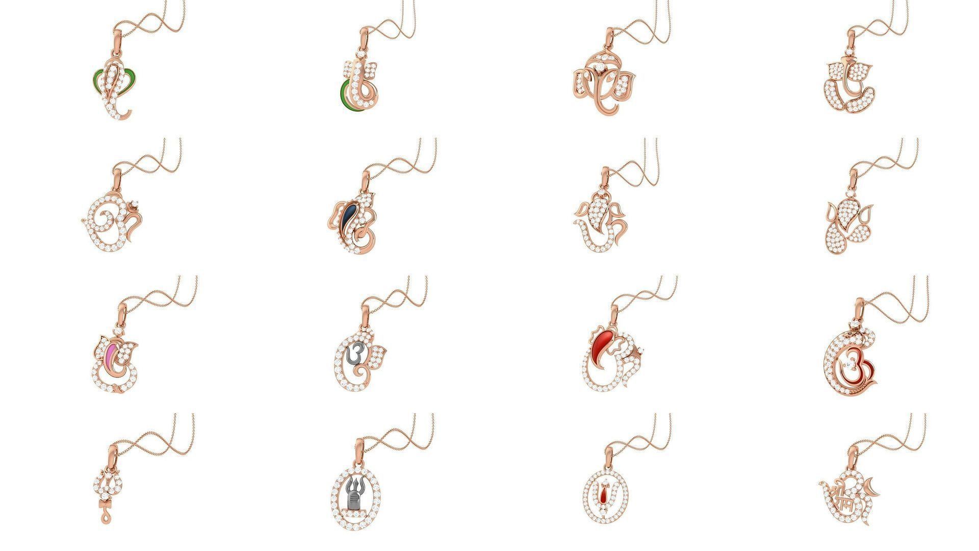 72 Spiritual Pendants  3D Model Collection_1