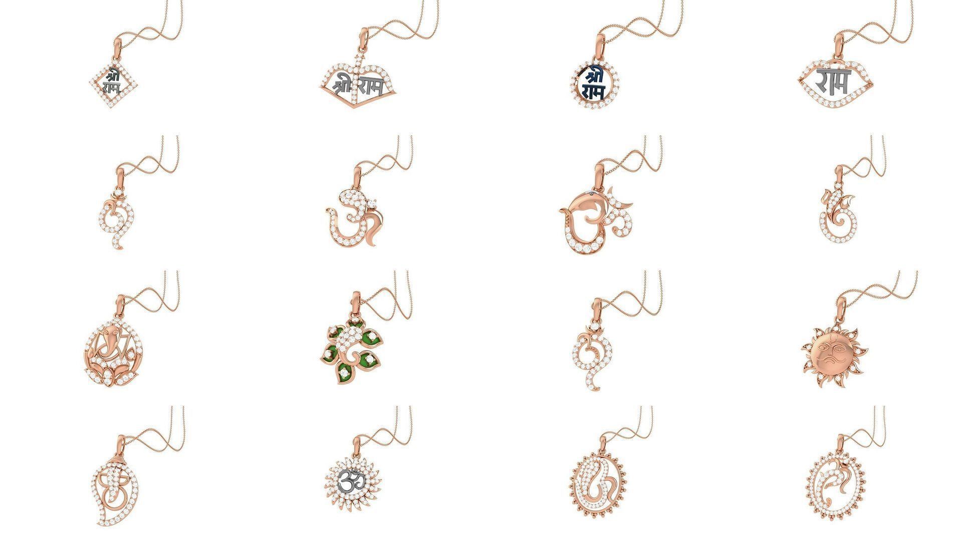 72 Spiritual Pendants  3D Model Collection_3