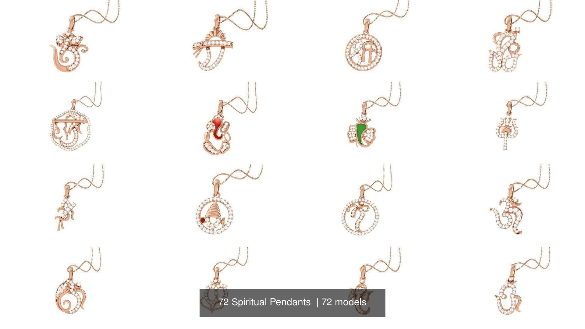 72 Spiritual Pendants  3D Model Collection_6