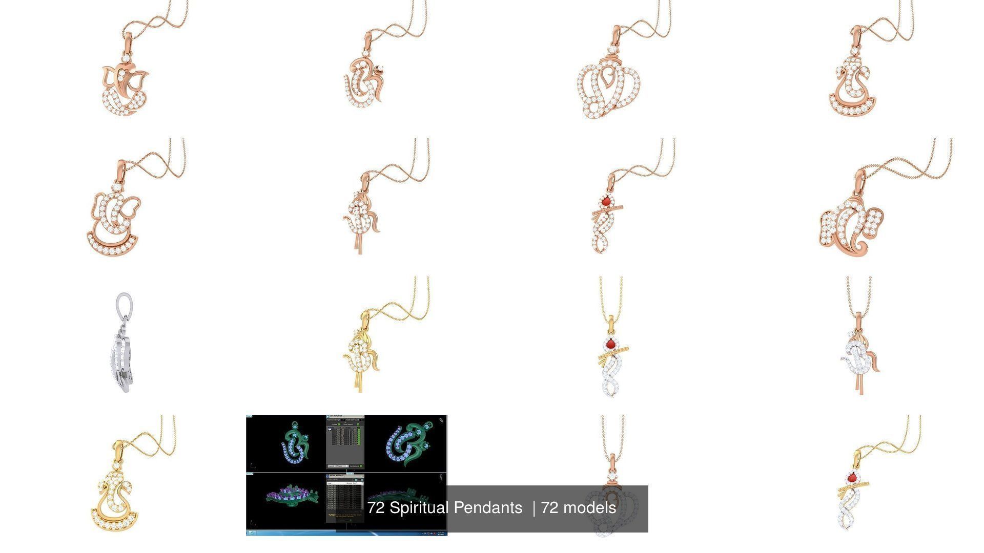 72 Spiritual Pendants  3D Model Collection_7
