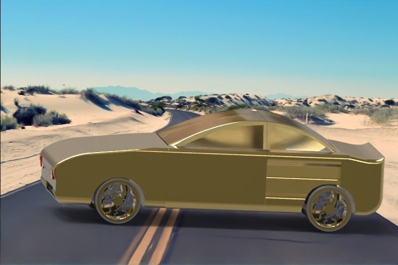 Drag car Free 3D model_2