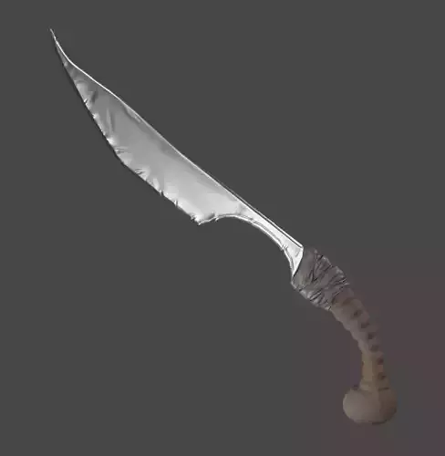 Low Poly Trailing Point Knife Game Asset 