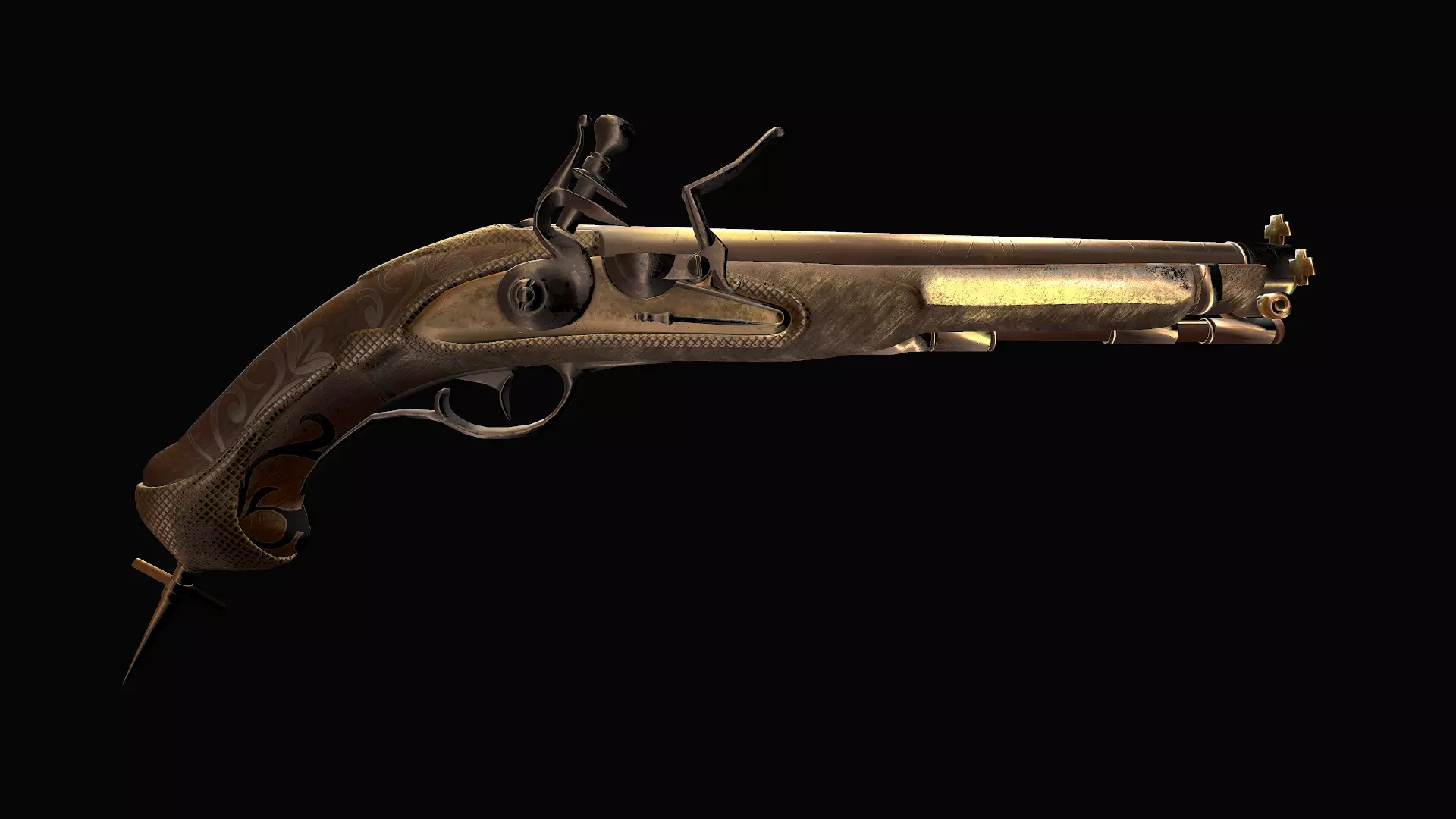 Steampunk gun  3D model_0