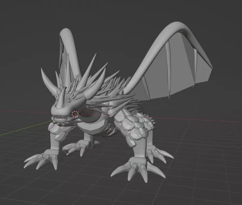 Spiky dragon Low-poly 3D model_0