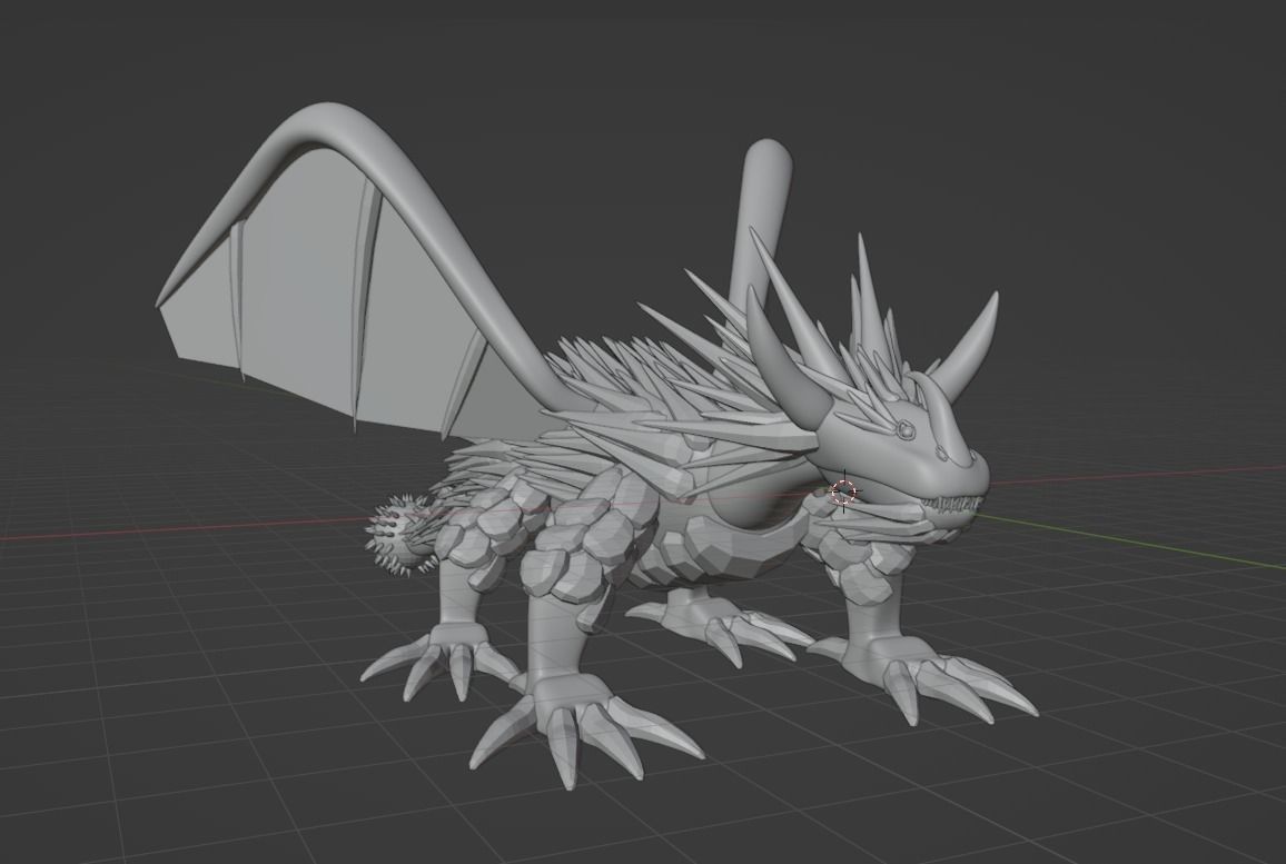 Spiky dragon Low-poly 3D model_1