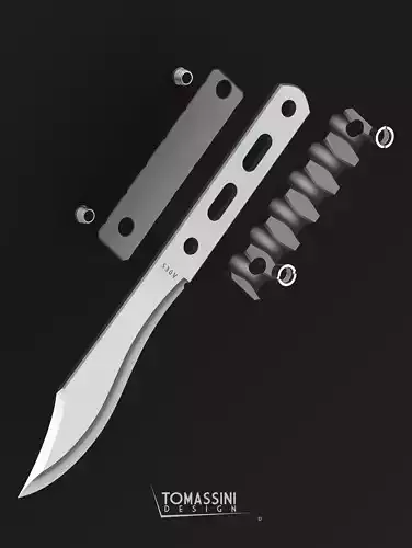 Real Bushcraft Tactical Knife CAD model True Size 3D print model