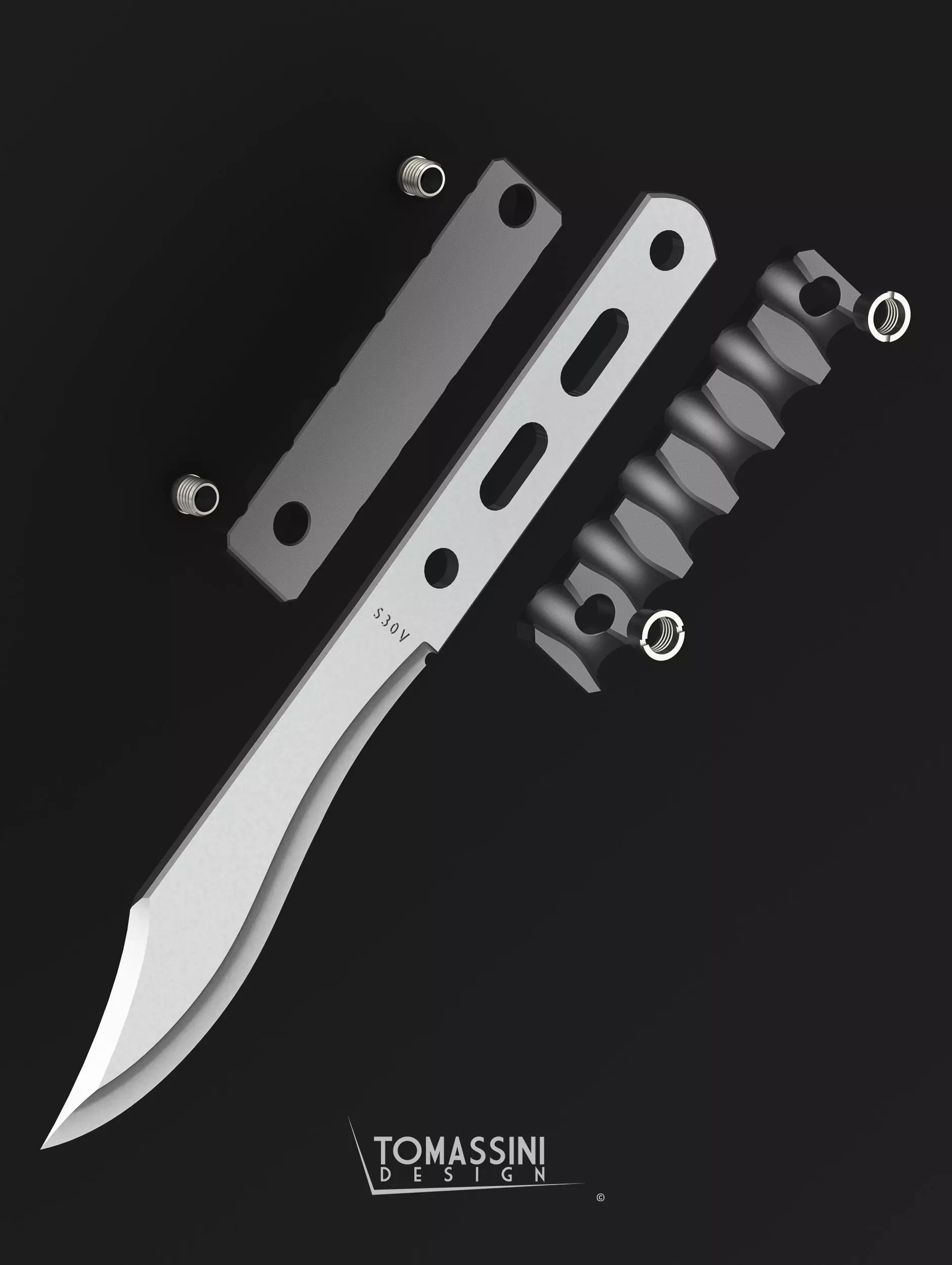Real Bushcraft Tactical Knife CAD model True Size 3D print model_0