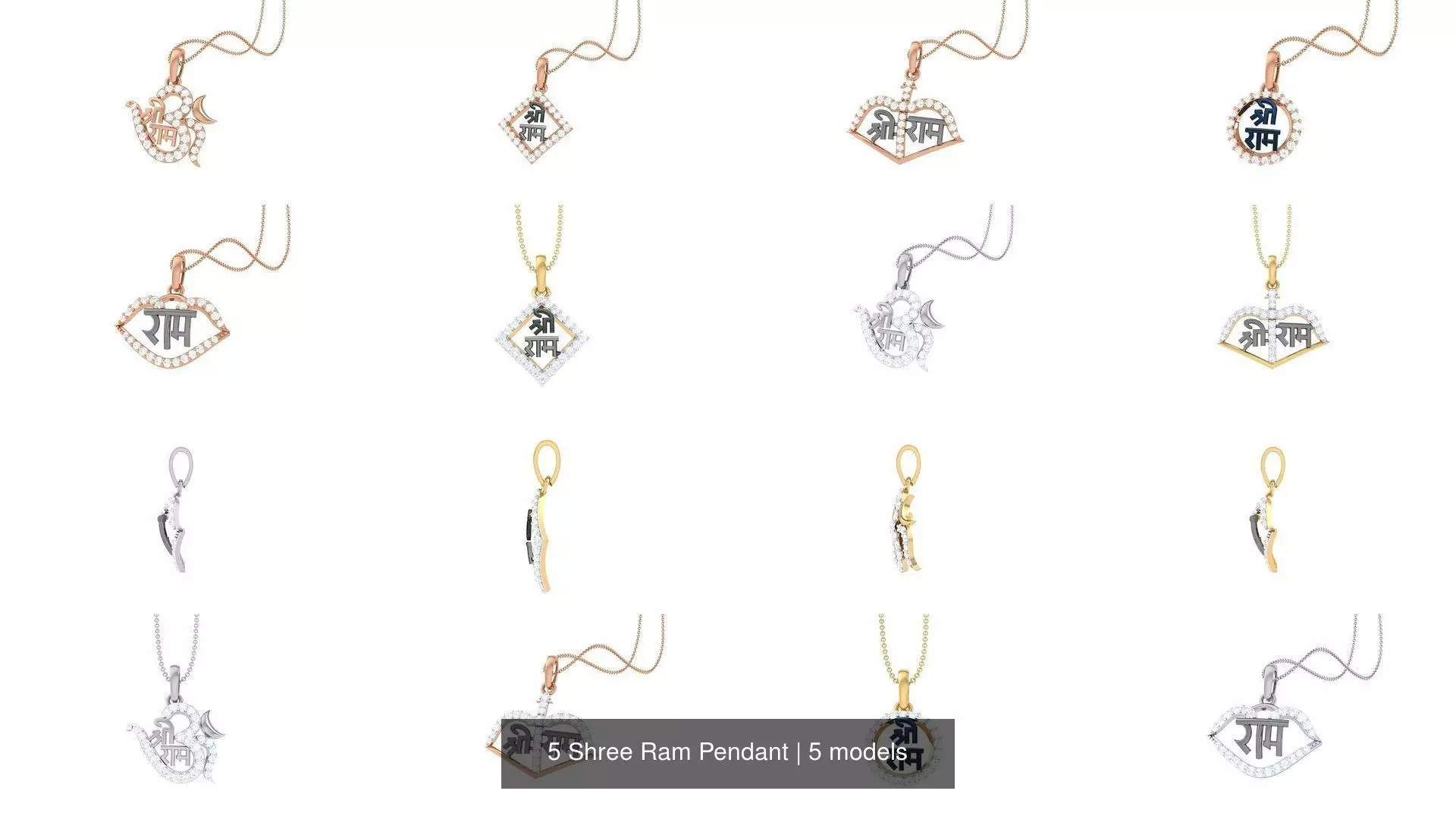 5 Shree Ram Pendant 3D Model Collection_1