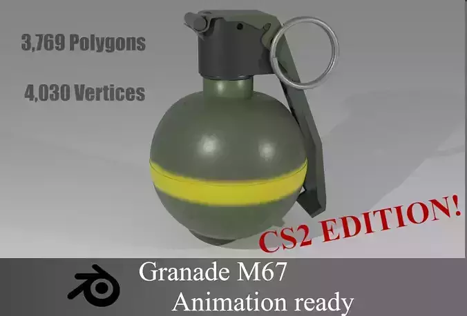 Grenade from CS 2 or CSGO csgo Low-poly 3D model