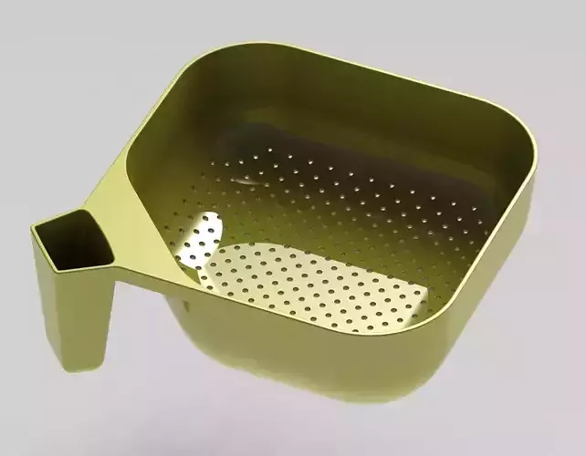 Square - Colander -spoon with hole 3D print model