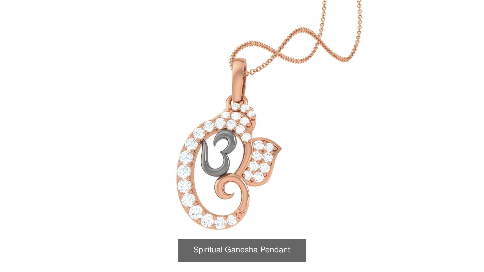 36  Ganesha Spiritual Diamond Pendant  3D Model Collection_21