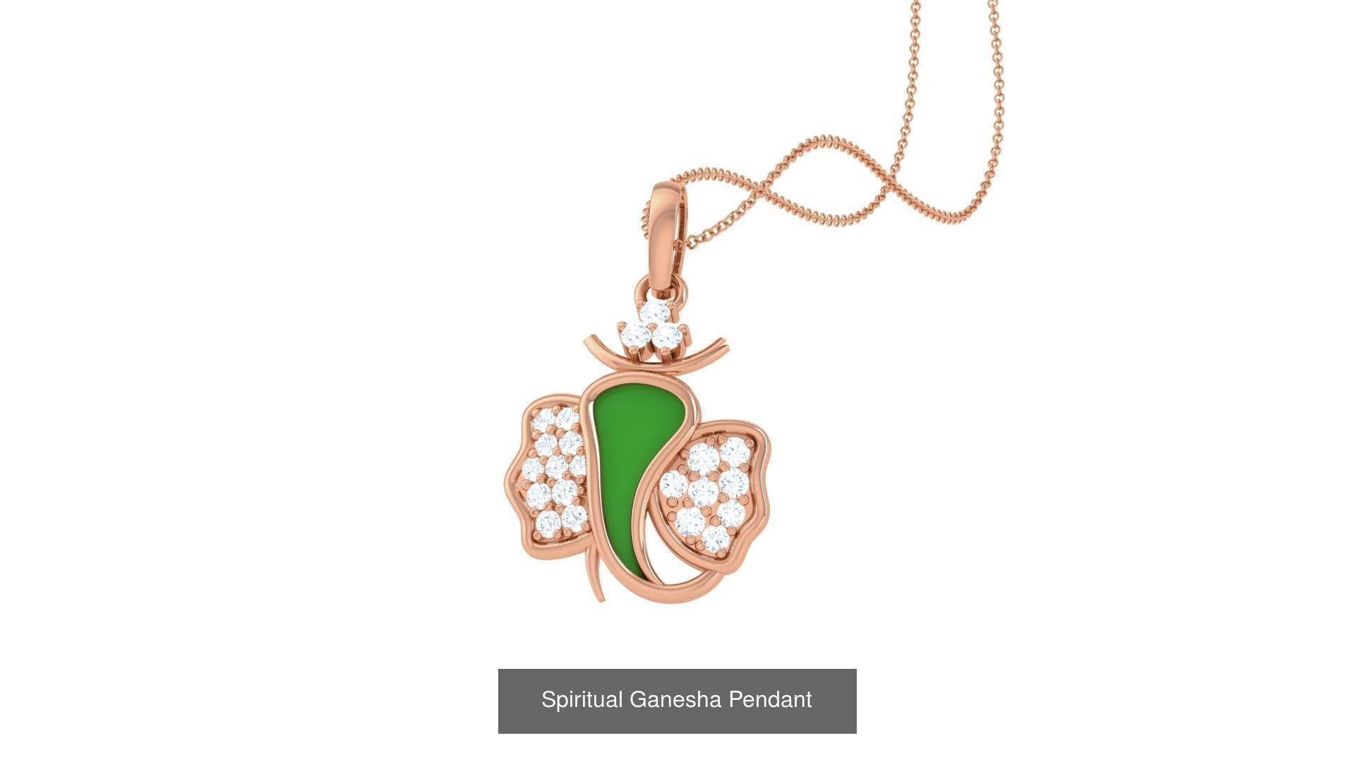 36  Ganesha Spiritual Diamond Pendant  3D Model Collection_31