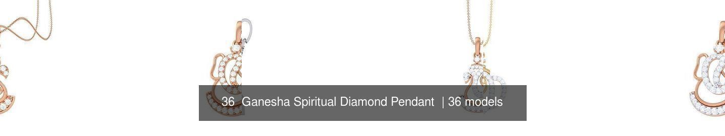 36  Ganesha Spiritual Diamond Pendant  3D Model Collection_3