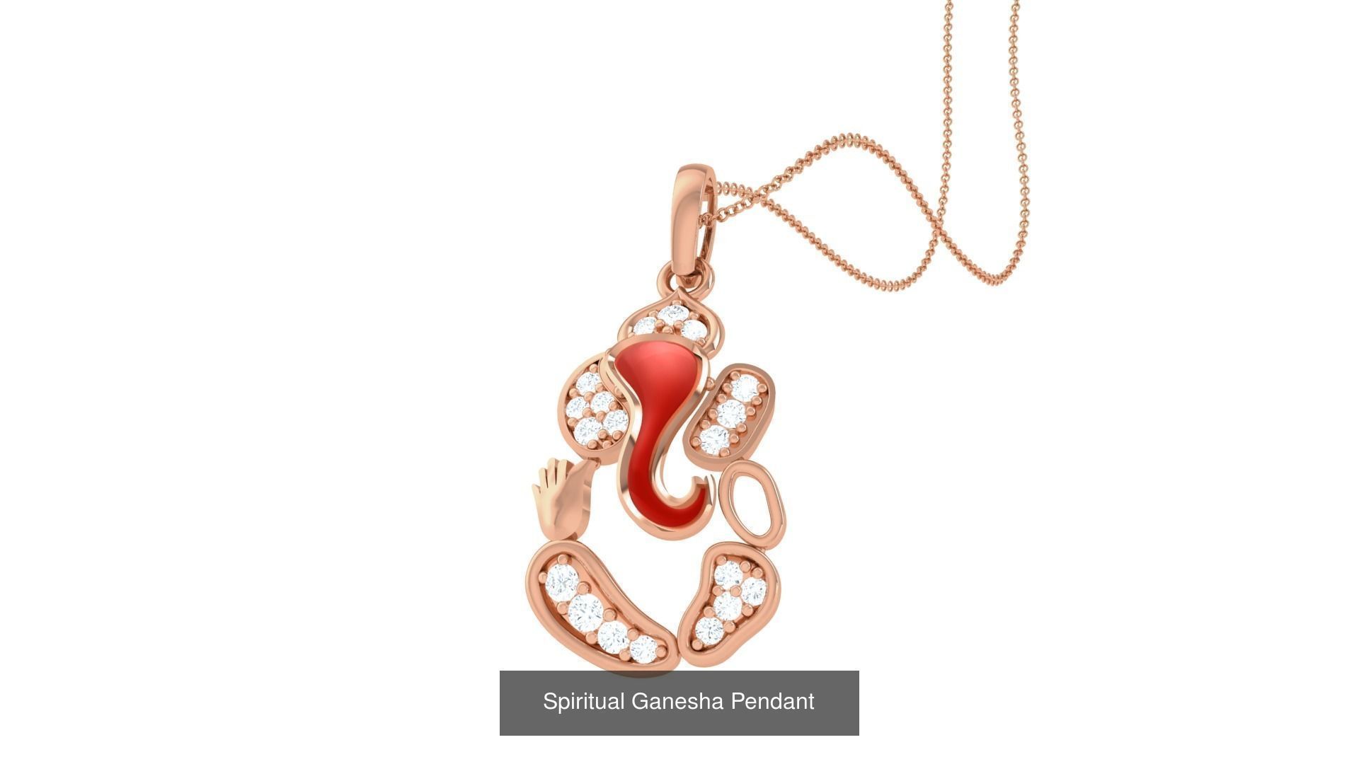 36  Ganesha Spiritual Diamond Pendant  3D Model Collection_30