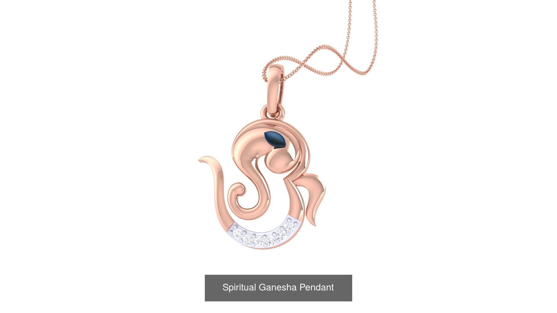 36  Ganesha Spiritual Diamond Pendant  3D Model Collection_4