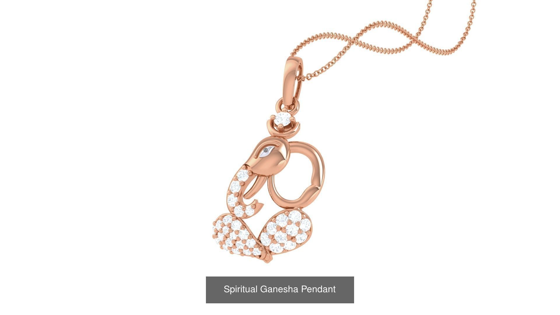 36  Ganesha Spiritual Diamond Pendant  3D Model Collection_11