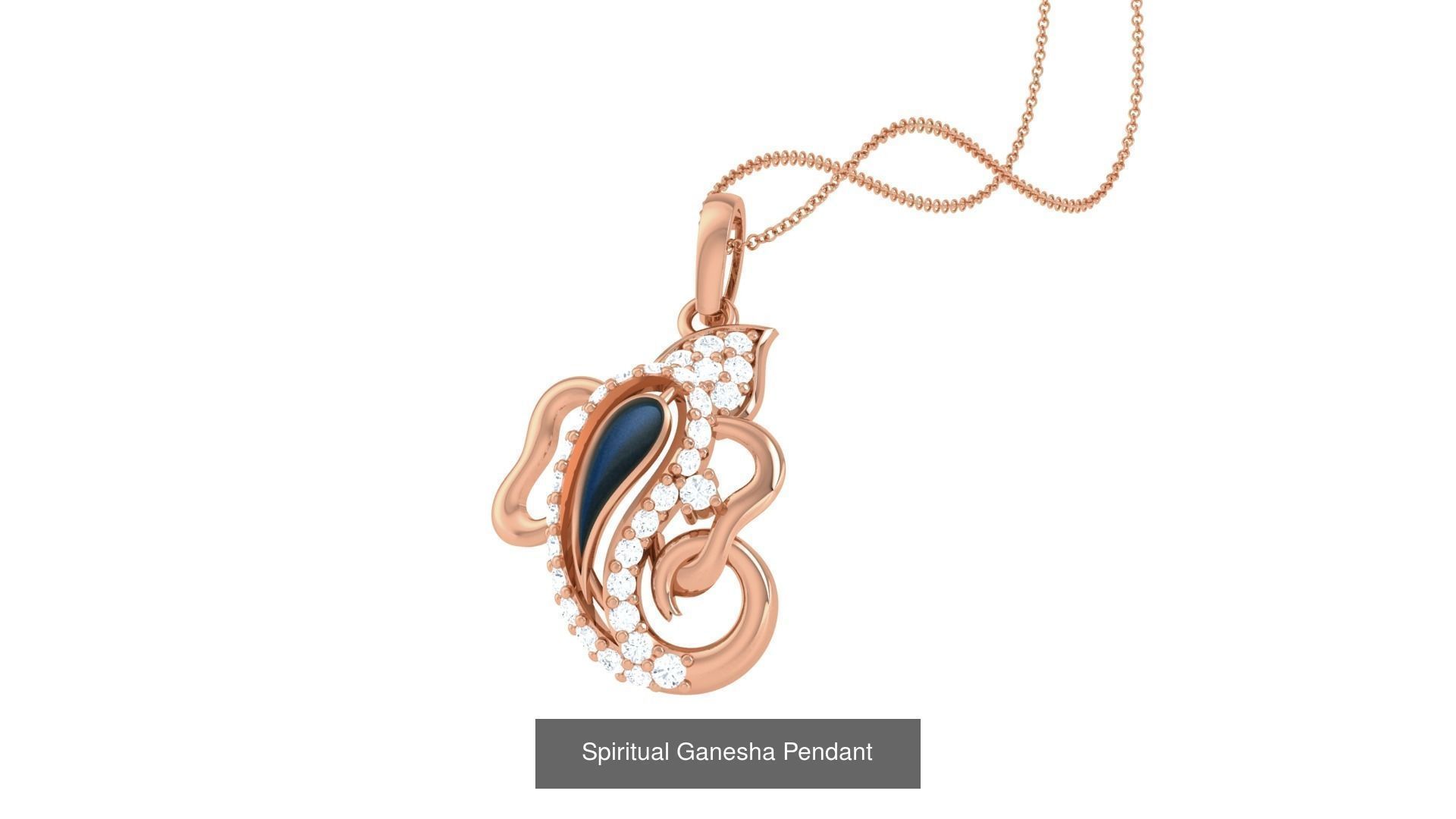 36  Ganesha Spiritual Diamond Pendant  3D Model Collection_17