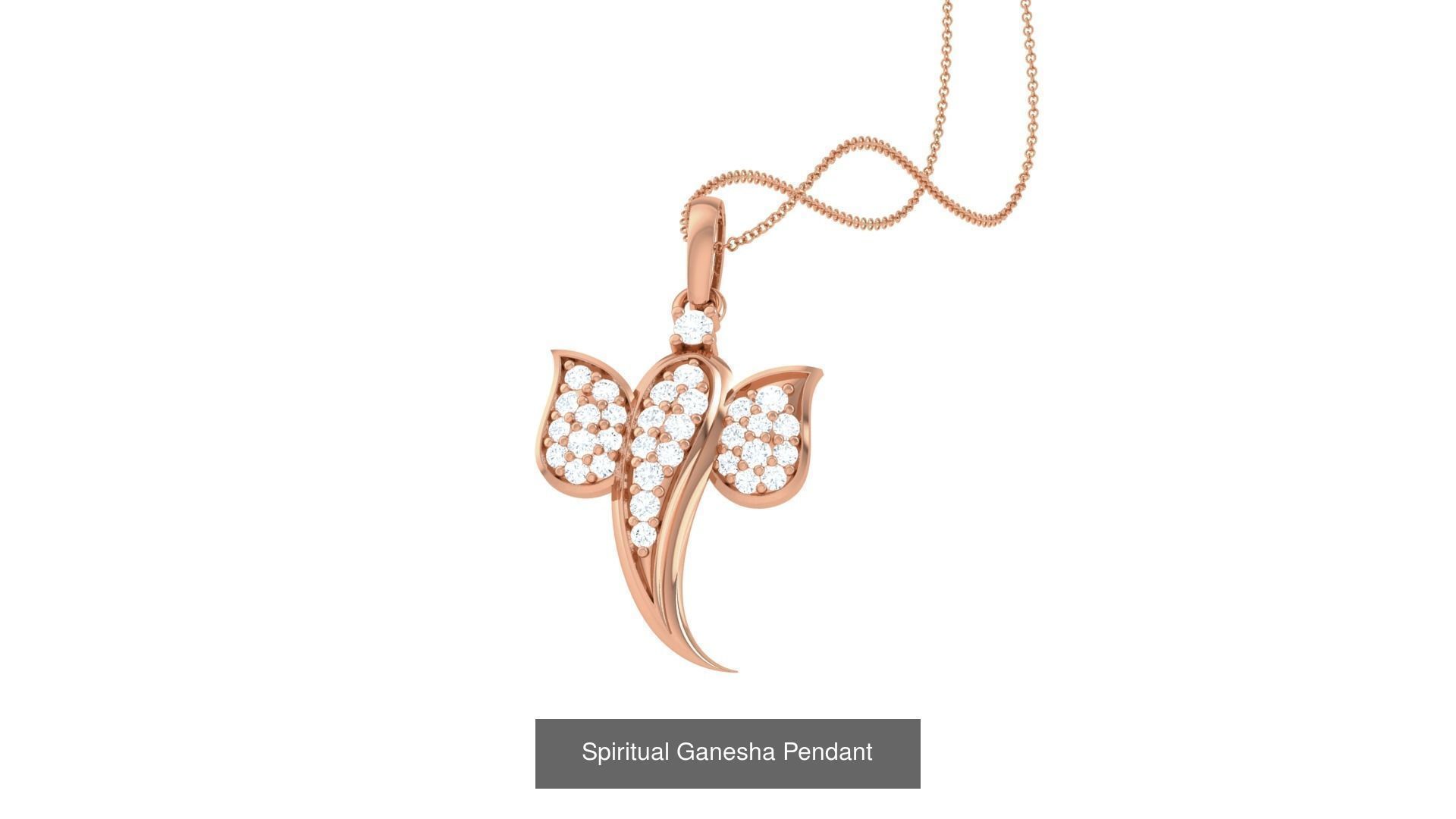 36  Ganesha Spiritual Diamond Pendant  3D Model Collection_8