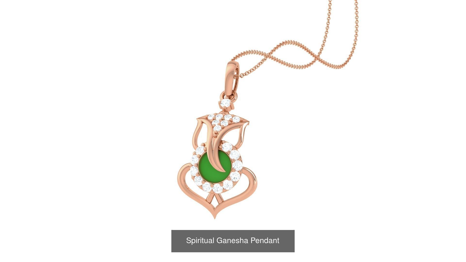 36  Ganesha Spiritual Diamond Pendant  3D Model Collection_7