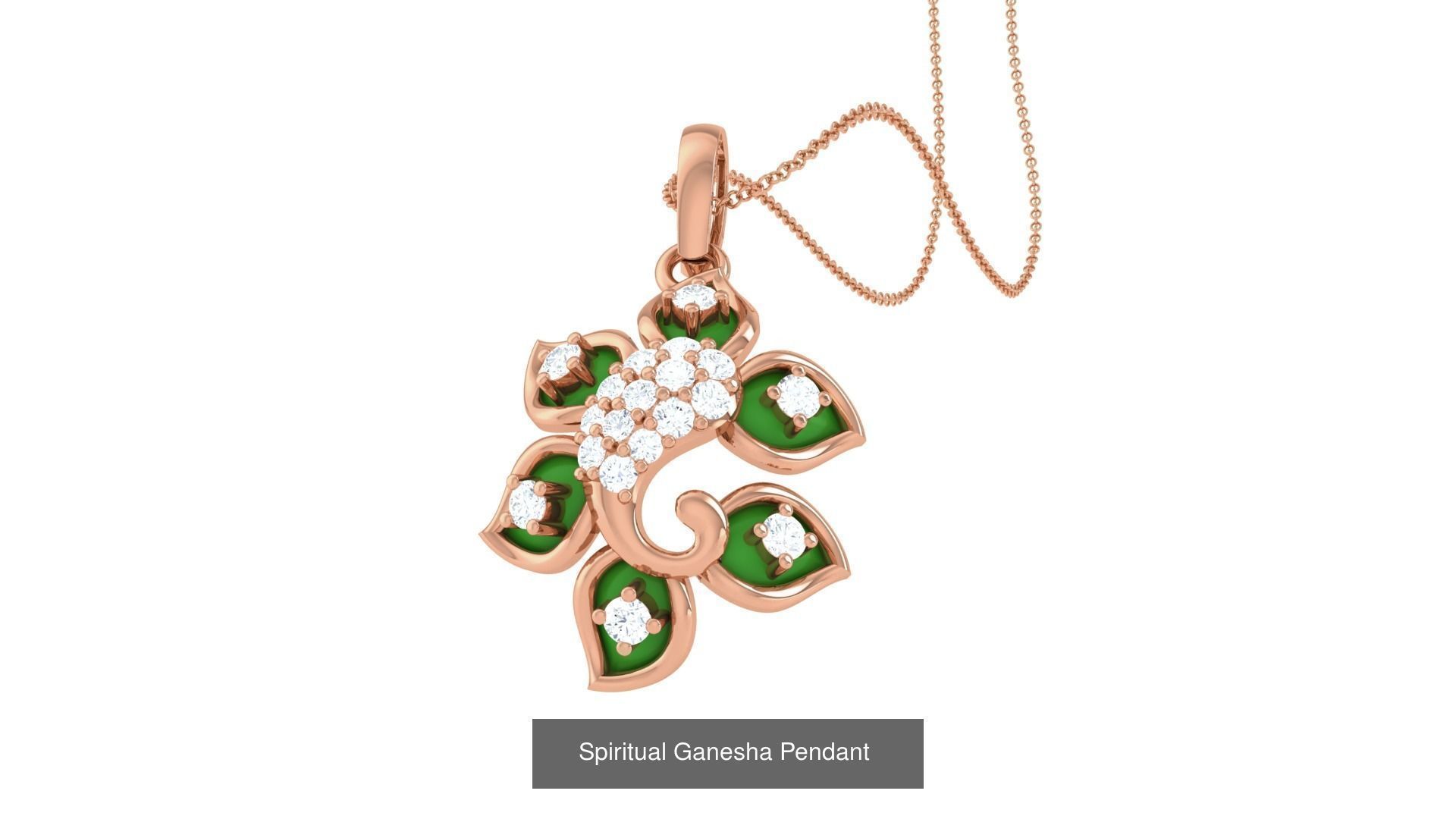 36  Ganesha Spiritual Diamond Pendant  3D Model Collection_25