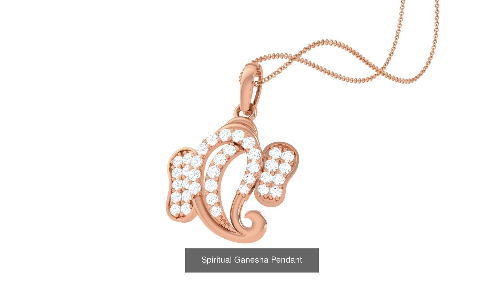 36  Ganesha Spiritual Diamond Pendant  3D Model Collection_39