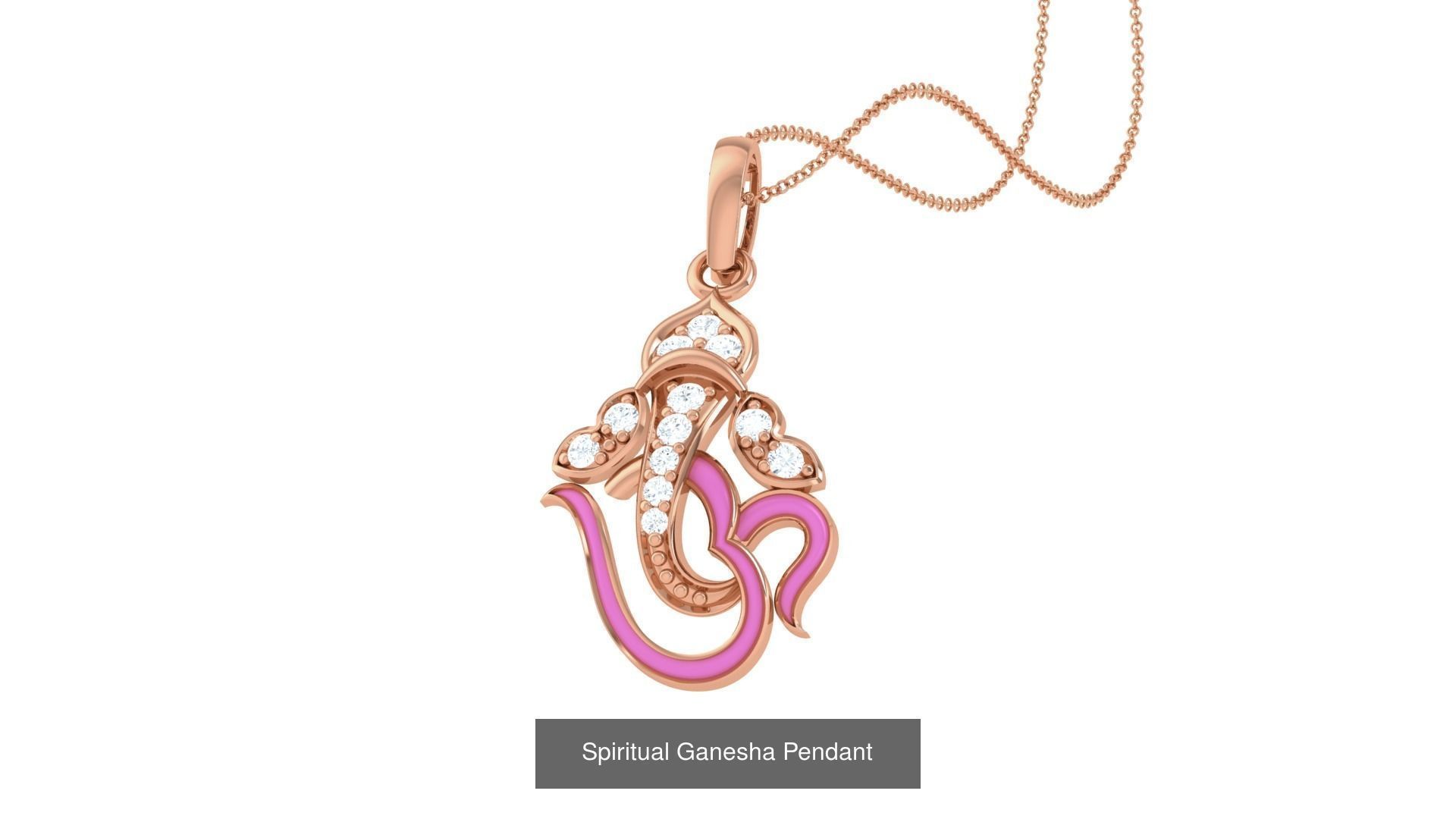 36  Ganesha Spiritual Diamond Pendant  3D Model Collection_10