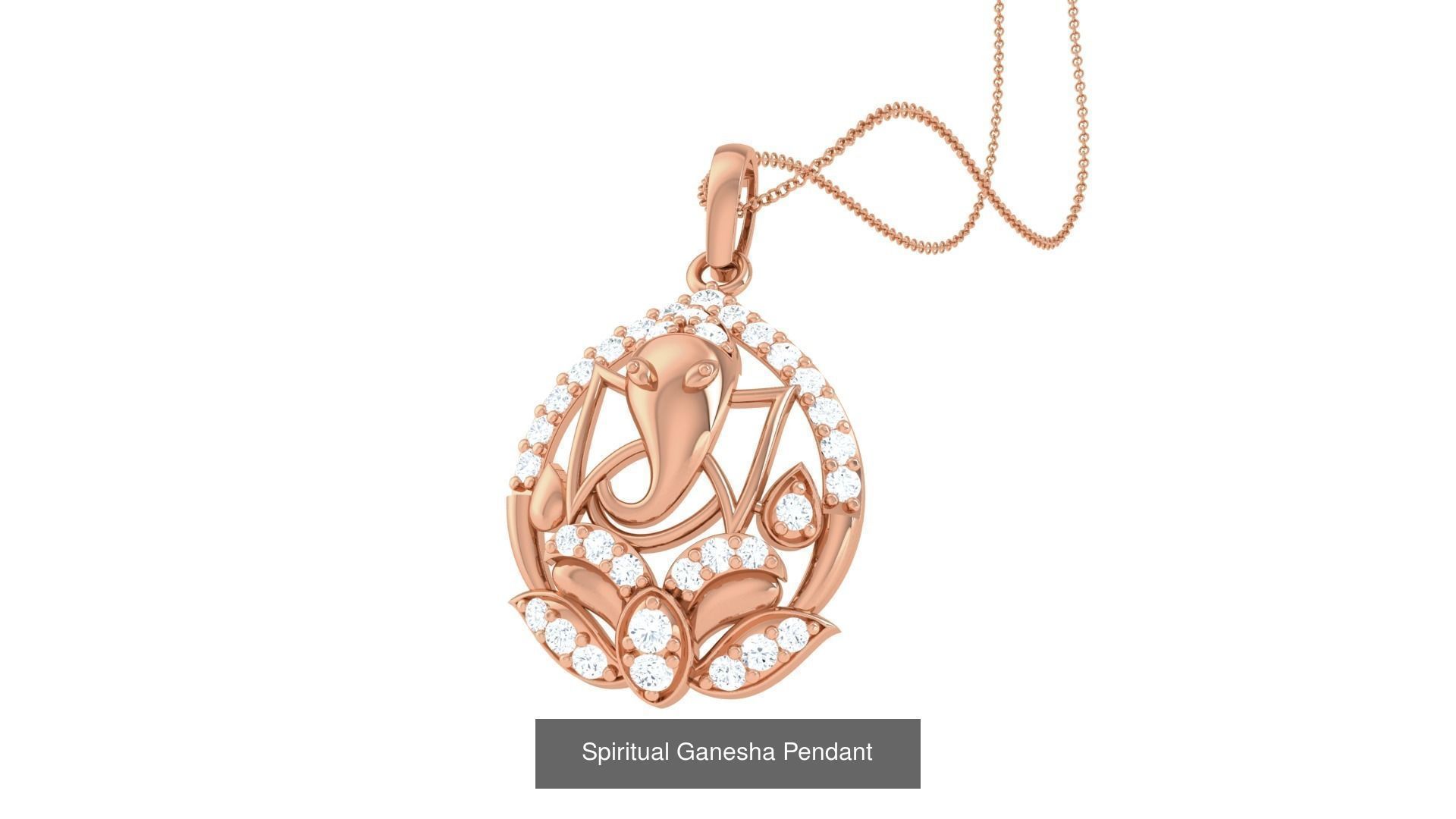 36  Ganesha Spiritual Diamond Pendant  3D Model Collection_24