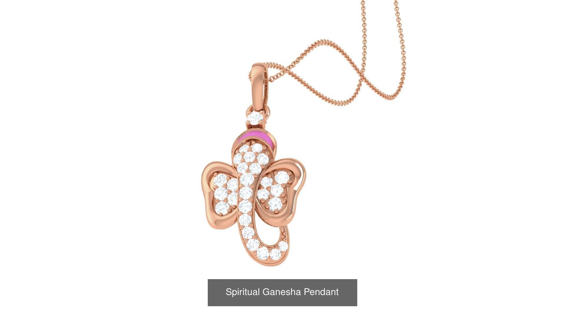 36  Ganesha Spiritual Diamond Pendant  3D Model Collection_9
