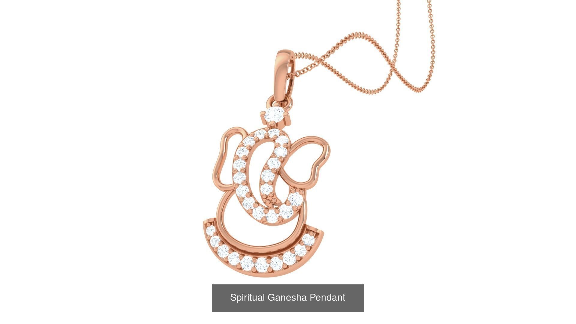 36  Ganesha Spiritual Diamond Pendant  3D Model Collection_38