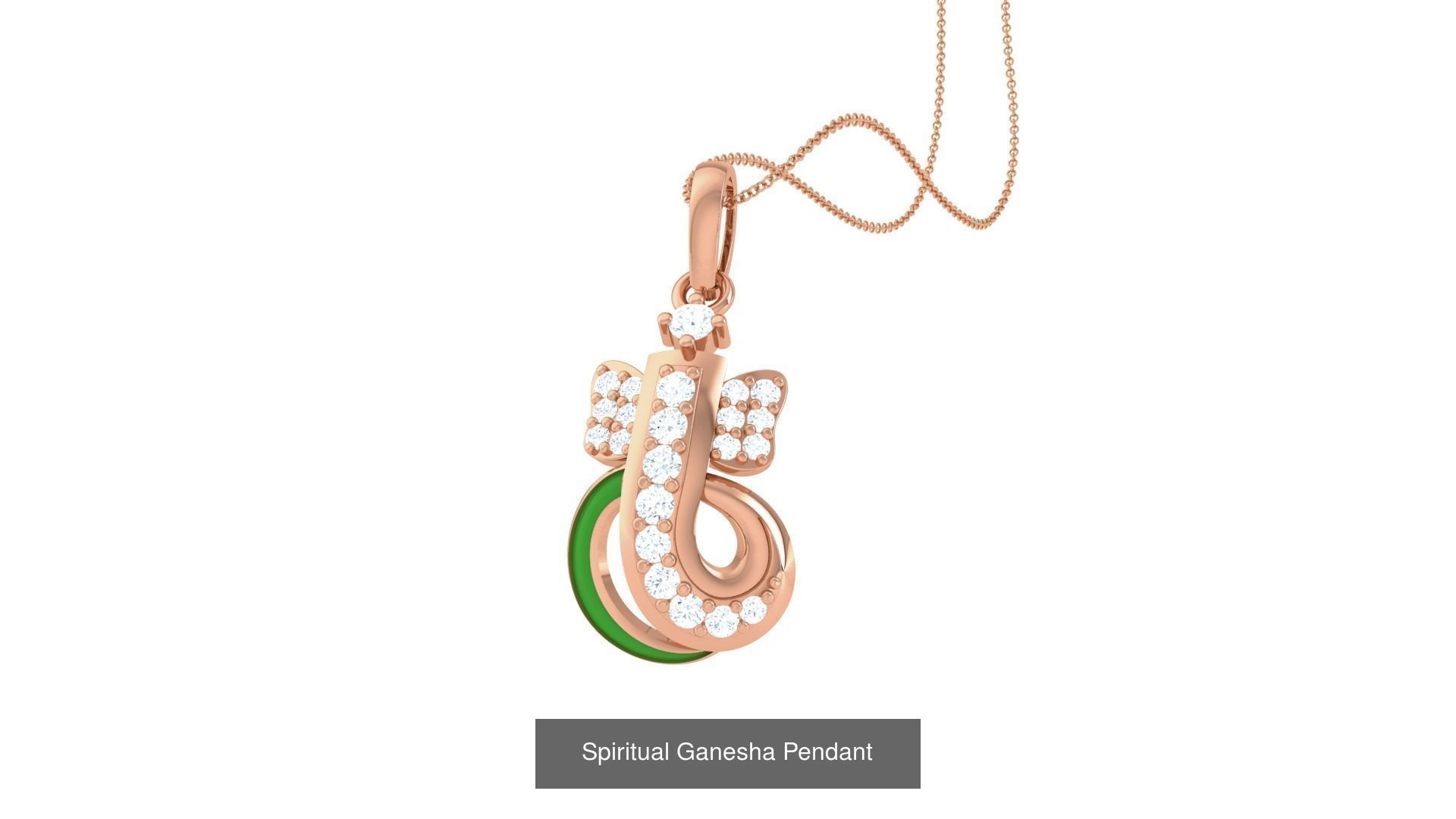 36  Ganesha Spiritual Diamond Pendant  3D Model Collection_14
