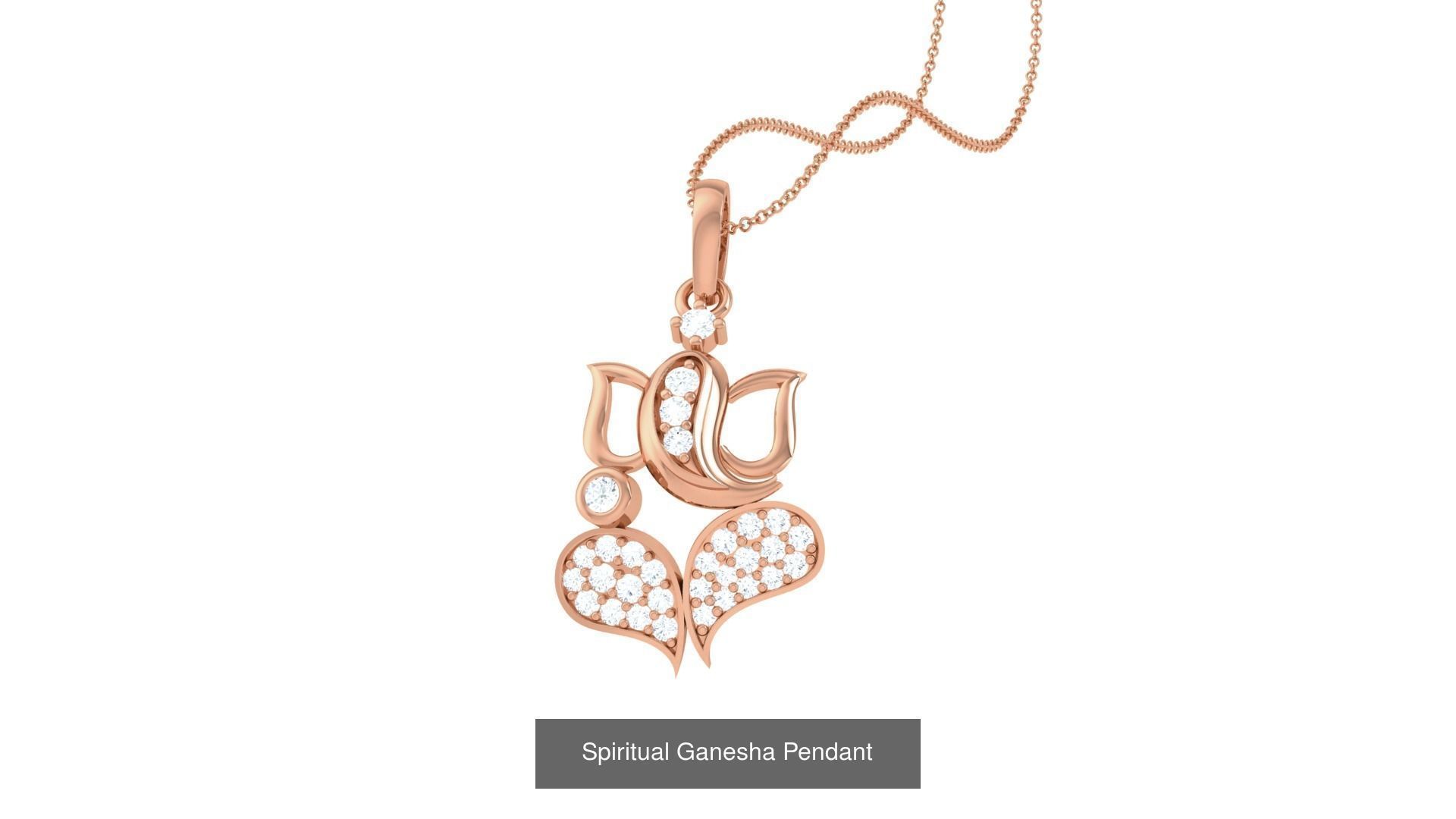 36  Ganesha Spiritual Diamond Pendant  3D Model Collection_5